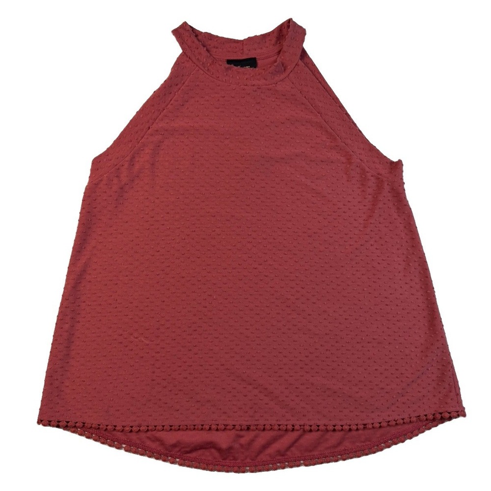 W5 Halter Top Sz Medium NWT NEW Raised Embroidered Swiss Dot Crochet Bauble Hem